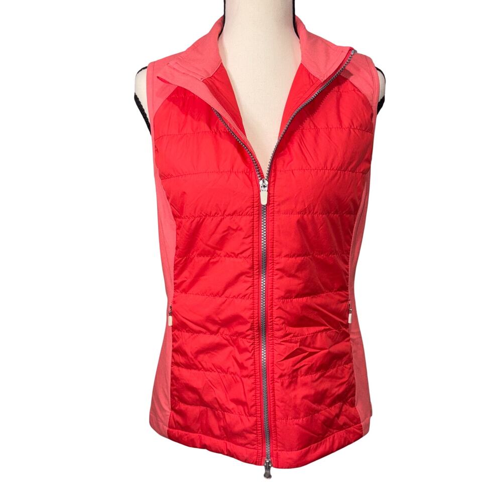 Zero Restrictions Women's Spark Tess Golf Active Vest M Red Pink Puffer